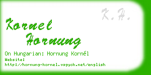 kornel hornung business card
